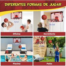Canasta de Basquetbol para Niños, Canasta de Baloncesto Interior para Puerta con Luces LED Marcador Electrónico y 3 Balón, Baloncesto Juguetes para Niños y Adultos, Regalos de Cumpleaños Niño (Rojo)