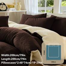 2/3pcs Duvet Cover Set, Winter Warm, Ultra-Soft, Fluffy, Crystal Velvet, Anti-Static, Skin-Friendly, Fade-Resistant, Fits Twin/Full/Queen/King Size, Machine Washable For Bedroom Home And Student Dorm, Luxury Bedding Set, Autumn Decor, Winter Decor