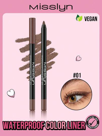 Misslyn Waterproof Colored Eyeliner Pencil, Long-Lasting Color, Smooth & Creamy Texture, Available In Matte, Pearl, And Glitter Finishes, Easy To Create Bold & Precise Lines, Can Be Sharpened With A Pencil Sharpener, Smudge-Proof, Waterproof, Long-Lasting, Sweat-Resistant