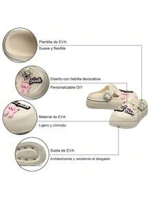 WEIDE Sandalias de mujer estilo casual con adornos DIY, sandalias cómodas y ligeras de EVA para verano - Blanco - Ver 6