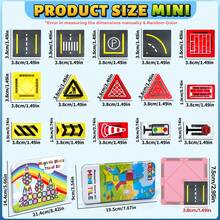 Magnetic Building Blocks Set With Metal Box, STEM Sensory Toy Educational Bricks, Simulate Road Driving, Perfect Birthday Gift, Random Color, Christmas & Halloween Gift, Suitable For Boys & Girls 3+ Years Old - Multicolor - View 6