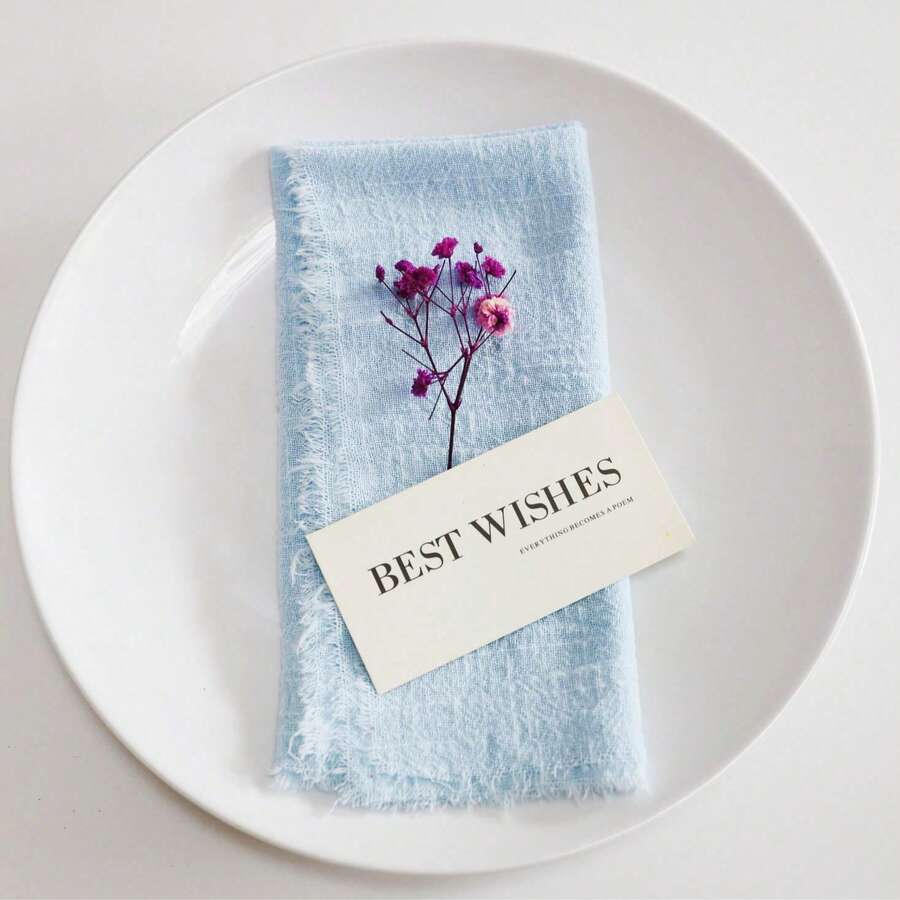 6/24 Pieces Solid Color Tassel Napkins Cloth Viscose 42*42cm/16.5inch Soft And Durable New Year's Eve Party Valentine's Day Casual Lunch At Home Cocktail Receptions Housewarming Pet-Friendly Meal Times Rustic Weddings Baby Showers Breakfast