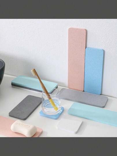 1个硅胶托盘，硅胶盘，餐厅装饰托盘，超强吸水硅胶杯垫 - 多功能皂碟、植物托盘和杯垫，浴室台面晾干托盘，适用于厨房、餐厅、客厅、卧室、浴室等场合（请注意其高品质材料）