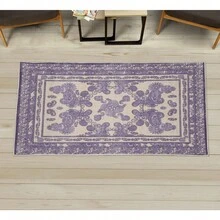 Retro Mid Century Abstract Pattern Rug On Ivory Background, Dark Orange And Reseda Green, 4' X 5' 5", Ideal For Bedroom, Dorm And Living Room - 蛋殼紫丁香 - 查看 1