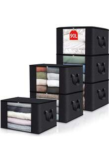 Large Storage Bags Clothes Storage Bins Foldable Closet Organizers Storage Containers With Reinforced Handle For Clothing Blanket Comforters Bed Sheets Pillows And Toys (Gray) Large Capacity Storage Bags With Handles - Organizers For Bedroom & Closet Multi-Purpose Storage Boxes Containers For Organizing Bedroom Closet Clothing Comforter Closet Organization With Handle