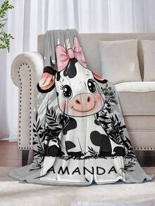 1 pezzo Coperta personalizzabile con motivi animali, 4 modelli disponibili, nome personalizzato, morbida e delicata sulla pelle, lavabile, carino personalizzato, unico, personalizzato, regalo ideale per famiglia, amici, adatto per divano, letto, sala da tè, camera da letto, soggiorno, sala da pranzo