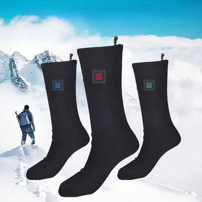 3-Temp Heated Socks (30°C/40°C/50°C) With Adjustable Warmth - Battery Powered For Skiing, Fishing, Hunting And Outdoor Winter Activities