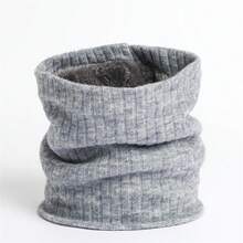 1pc Solid Color New Thickened Fleece Neck Warmer, Knitted Elastic Thermal Neck Gaiter For Men & Women, Winter