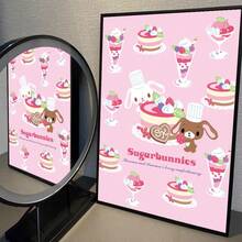 Sanrio 1 件无框 Sugarbunnies 动漫卡哇伊电影海报自粘艺术防水纸贴纸咖啡馆酒吧房间墙壁装饰 - 彩色 - 查看 19