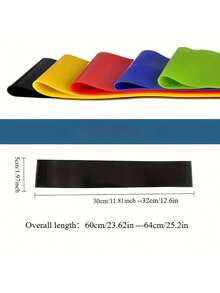 5件套专业足球训练带，带腿部拉力环 - 加厚高弹阻力带，适用于力量训练，可叠加设计，色彩鲜艳（黄、绿、蓝、红、黑） - 运动员和健身爱好者的理想礼物，运动配件，时尚设计，经久耐用 - 彩色 - 查看 7