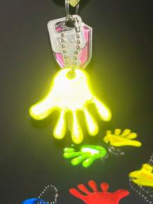 20 piezas Conjunto de colgantes reflectantes con aplauso, decoración para mochila, equipaje, bicicleta, accesorio de llavero reflectante de doble cara, pequeño regalo para vacaciones