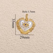 1pc Stainless Steel 18K Gold-Plated Fashion Heart, Palm, Moon, Star, Etc. Pendants Necklace Earrings DIY Jewelry Making Accessories Suitable For Women's Daily Wear Stainless Steel Pendants - Pendants - View 10