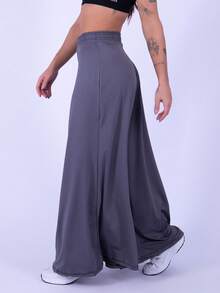 Rocca Fitness Long, Wide-Leg Microfiber Trousers By Fluit, Elegant Women's Fashion. - 灰色 - 查看 2