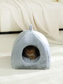 PETSIN 1 Pc Comfortable And Cute Pet Cat Bed House, Detachable And Washable Cat House, Warm Pet Cave Nest In Winter, Suitable For Indoor Use Of Rabbits, Puppies And Cats - Grey - View 6