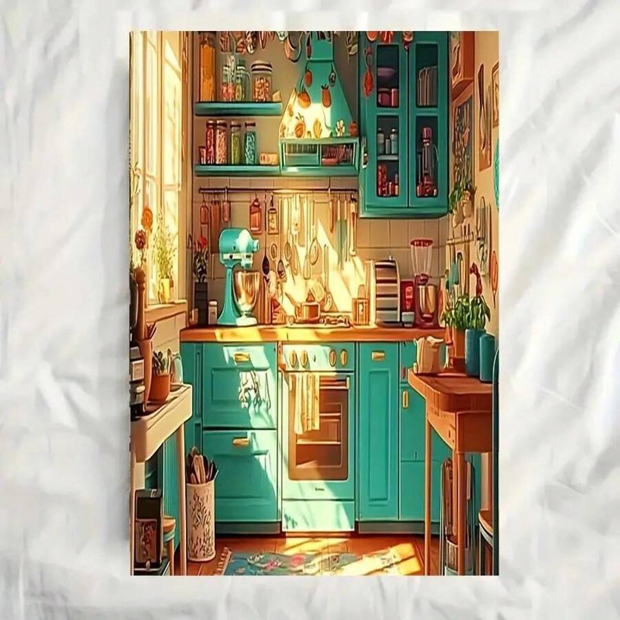 1pc Frameless Whimsical Cartoon Kitchen Canvas Poster - Vibrant Art Decor, 12x18 Inch Indoor/Outdoor Wall Art For Home Decor, Creative Gift For Holidays & Birthdays, Kitchen Decor - Multicolor - View 1