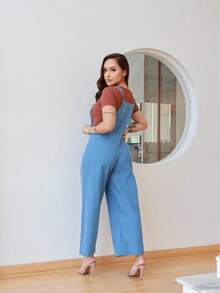 The Jumpsuit That Wears Confidence - Jeans Dungarees - Rửa nhẹ - Xem 2