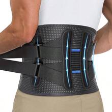 Soporte lumbar para hombres y mujeres, soporte trasero ajustable con 4 placas de acero, alivia el dolor de espalda y protege los msculos lumbares y dorsales Large - Extra grande - Ver 2