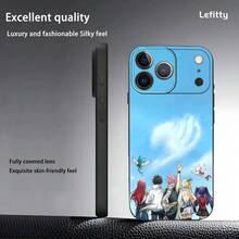 Japanese Anime F-FAIRY TAIL Phone Case Covercompatible with   17 16 15 14 13 12 11 Pro Max Plus Mini Black Frosted Soft Shell Funda,Covercompatible with  17 Hülle, 17 pro Hülle, 17 promax Hülle