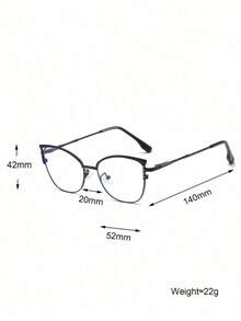 女士奢华优雅个性化水钻镂空猫眼眼镜 - 無色 - 查看 8