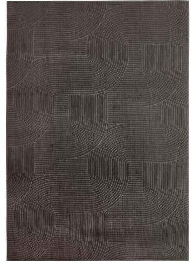 Taracarpet Short Pile Boho Sk Polyester Vloerkleed In 3D Look, Washable, Easy To Clean Robust, Ideal Living Room, Bedroom Children's Also As Bath Mat, Anthracite Waves, 050 080 Cm view 7