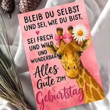 1 بطاقة تهنئة عيد ميلاد جذابة بشكل زرافة مع مغلف (11 سم * 16 سم) - تصميم "كل عام وأنت بخير!" ، مشهد زرافة جميل ، مثالية للعائلة والأصدقاء ، مناسبة لاحتفالات عيد الميلاد ، بطاقة تهنئة عيد ميلاد | بطاقة عيد ميلاد الزرافة | بطاقة تهنئة ورقية