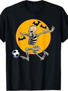 Soccer Skeleton Halloween T-Shirt - Style 18 - View 1