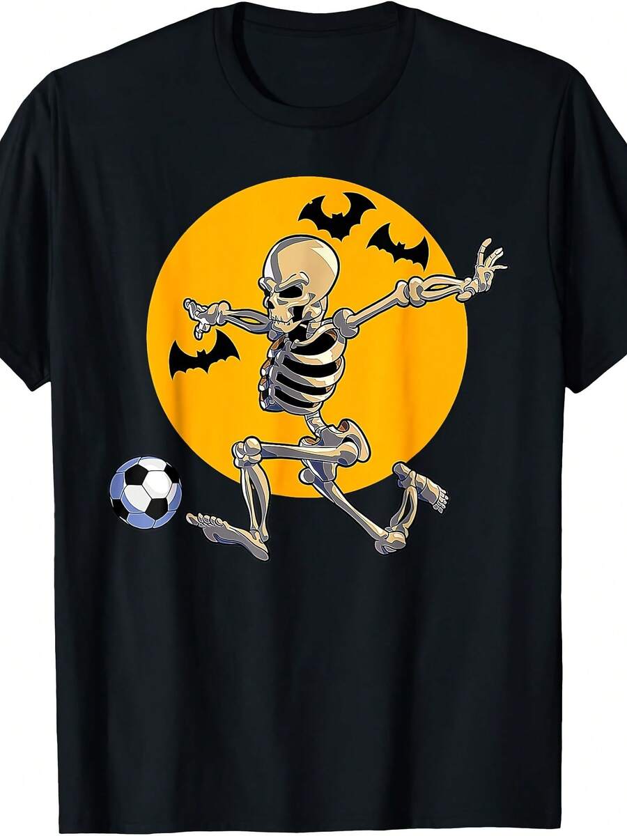 Soccer Skeleton Halloween T-Shirt - Style 18 - View 1