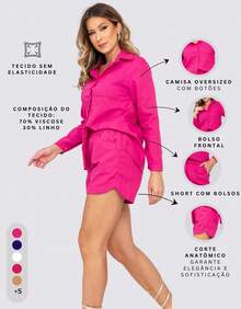 Women Two-Piece Outfits - Hot Pink - View 7