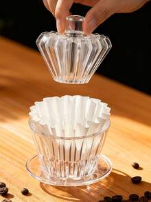 1pc Durable Coffee Drip Filter, Diamond-Shaped Coffee Press, Essential Accessory For Pour Over Coffee, Coffee Accessories, Back To School Supplies, Saudi National Day Gift - Transparent - View 4