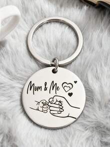 1 pieza Llavero especial de acero inoxidable, regalo del Día de la Madre de hijo/hija, regalo de llavero - Multicolor - Ver 1