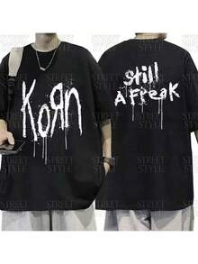 Korn Unisex Rock Music Band T-Shirt Men Women 100% Cotton Premium Streetwear Top New Release Immediate Shipping Various Colors!! Plus Size - màu đen - Xem 1