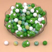 35 piezas Conjunto de cuentas de silicona DIY, cuentas espaciadoras de silicona 3D con diseños de unicornios y animales coloridos impresos, adecuado para hacer joyas DIY hechas a mano, accesorios para llaveros, pulseras, bolígrafos, colgantes de teléfono, adornos de bolso, suministros de manualidades lindos, regalos para fiestas