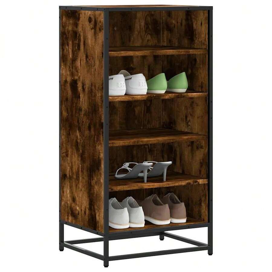 vidaXL Schuhschrank Aus Räuchereiche 48x38x97,5 Cm Holzwerkstoff - Gelb - Übersicht 1