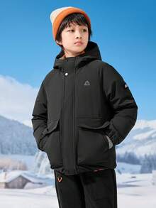 Balabala Boys Down Jacket, 2025 Winter Mall Edition, Warm Protective Outerwear - Black - View 2