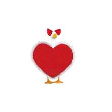 Valentine Porch Goose Outfit Cute Heart Costume With Head Bow For Lawn Goose Statue, Patio Decoration - 紅色 - 查看 6