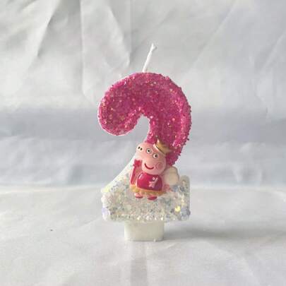 Peppa Pig Anime Candle Cute 3D 1-7 Number Page Cartoon Character Party Cake Plug-In Birthday Cake Decoration Gift