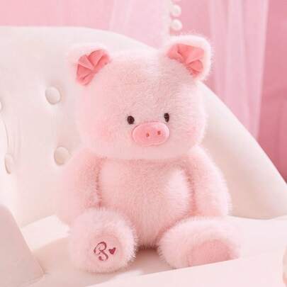 28cm/11,02 pulgadas Figura de peluche sentada de la serie Folis Pig de MINISO, muñeco de peluche suave y lindo de dibujos animados, juguete de peluche relleno, decoración del hogar, almohada de sofá, regalo de cumpleaños y Navidad