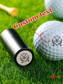1/2/5Pcs Custom Text Golf Ball Stamp, Personalized Self-Ink Golf Ball Stamper, Customized Monogram Ball Marker Gifts, Customizable Name Golf Ball Stamps, 5.3x1.9cm, 5 Styles, Watertight, Gift For Dad, ABS, Perfect Gift For Golfers - Sports Gift,Art Activities For Children - Style a - View 2