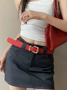 Ein einfarbiger, lässiger, retroaktiver und eleganter PU (Polyurethan) vielseitiger Alltagsoutfit für Pullover, Jeans und Mäntel, geeignet für alle vier Jahreszeiten