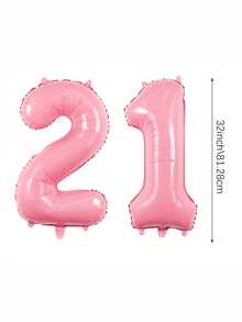 2件 32英吋粉色數字氣球，適用於生日派對、生日慶祝裝飾、儀式、週年紀念、派對裝飾、嬰兒洗禮、拍照、家庭聚會、新年 - 彩色 - 查看 17