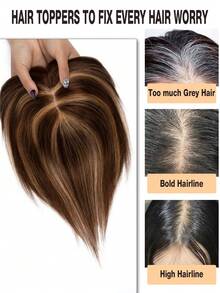 8*12 Inch Women's Straight Hair Extension Clip-In, Chocolate Brown To Caramel Blonde Ombre, Natural Look - Basic Hair Piece, Suitable For All Brown Hair, Bangs Can Modify Face Shape - S4/27 - View 7