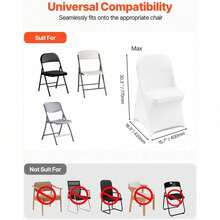 12 Pcs White Chair Covers Polyester Spandex Chair Cover Stretch Slipcovers For Wedding Party Dining Banquet Flat-Front Chair Covers GP - D - Xem 4