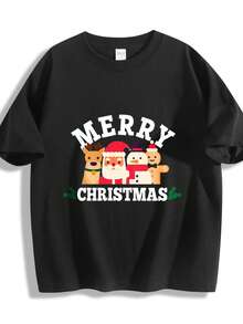 Camiseta de manga corta Niña Algodón 100% Verano Personajes de Navidad - Negro - Ver 2