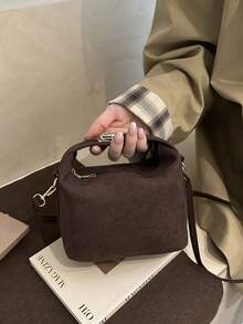 2025新款法式高端编织女士包，西式饺子包，小众质感通勤包，百搭手提包 - 咖啡 - 查看 3