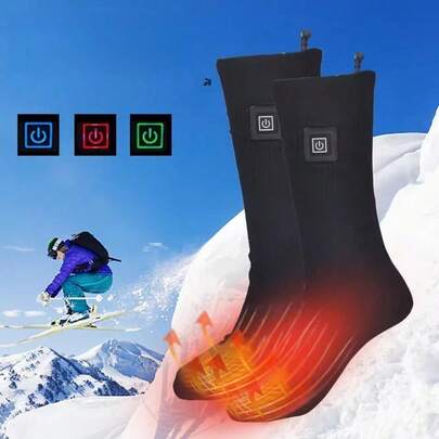 Battery Powered Heated Socks With 3 Warmth Levels - Ideal For Cold Weather Activities Like Skiing, Hiking, Fishing And Hunting