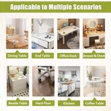 Okrągła, przezroczysta osłona na biurko z PVC o grubości 0,25 mm – obrus winylowy do restauracji, na biurka, stoliki kawowe itp. – trwała, drewniana osłona ochronna na meble, osłona na stół jadalny, ochrona powierzchni biurka, modna osłona powierzchni, gładka osłona ochronna - Biały - Zobacz 7