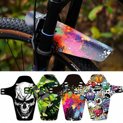 2025 Upgrade Colorful Bike FendersCarbon Fiber Front/Rear Mountain Bike Road Tire Wing Fenders Bicycle Tire Wheel Block
