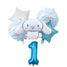 Conjunto de globos de Sanrio, Conjunto de globos con números de dibujos animados de Cinnamoroll, Globos de decoración para cumpleaños, aniversario y ceremonias de Cinnamoroll, Globos de decoración de fondo fotográfico de fiesta de Cinnamoroll, Conjunto de globos de lámina con números de Cinnamoroll