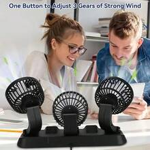 Car Fan, Adjustable Multi-Speed, Flexible Angle, Comfortable Breeze, Low Power, High Efficiency, With USB Interface, Button Control, USB Connection, Working Voltage ≤ 36V, Fan Head Can Be Adjusted At Multiple Angles, Does Not Block The View, Suitable For Various Occasions, Used In Vehicles, Portable And  Car Fan, Suitable For Summer, A Must-Have For Cars - Quạt ba đầu - Xem 7