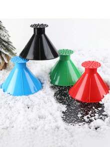 4PCS-Car Windshield Magic Ice Scraper Funnel Snow Shovel, Round Plastic Car Snow Shovel, Snow Scraping And Removing Tool - Multicolor - View 5